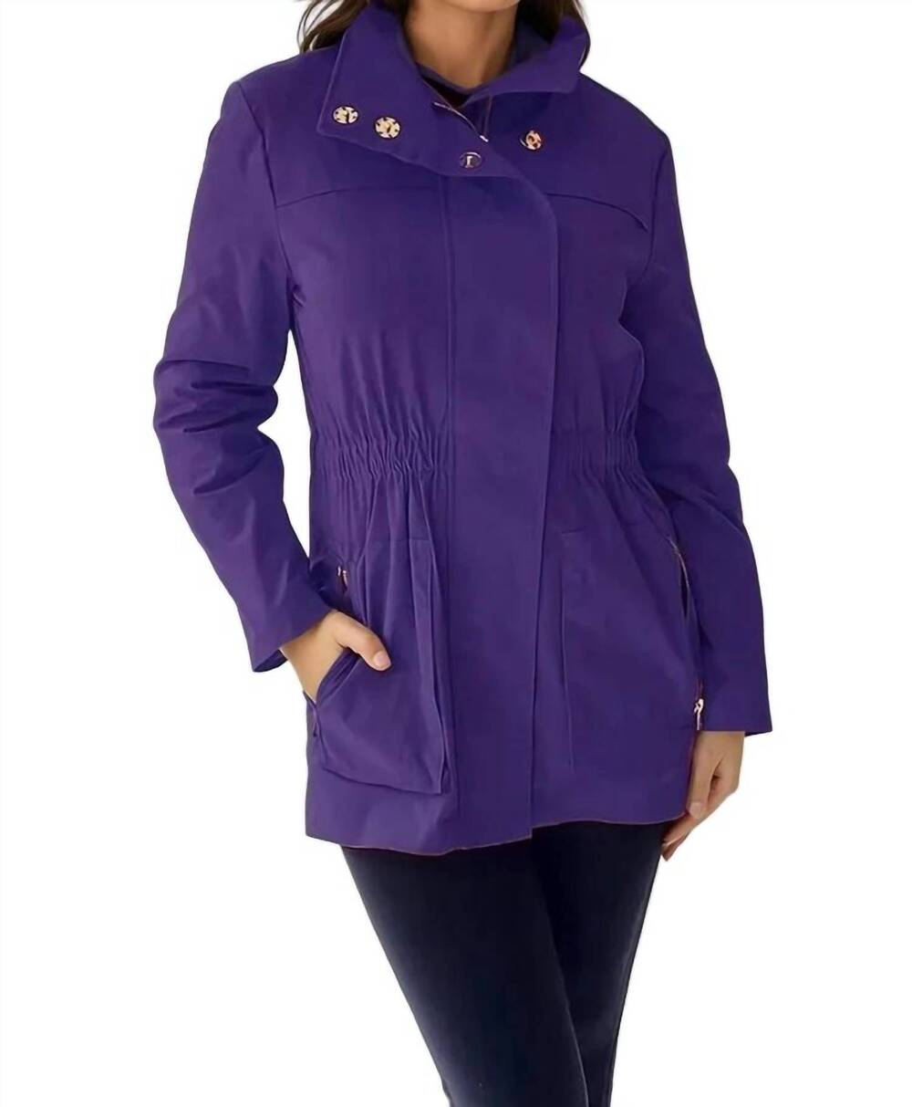 NEW CIAO-MILANO anna long sleeve rain jacket in royal purple